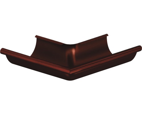 PRECIT Buitenhoek 90° voor stalen mastgoot RAL 8017 chocolate brown Ø 125 mm Dakgoot hoekstuk voor de installatie van dakgoten