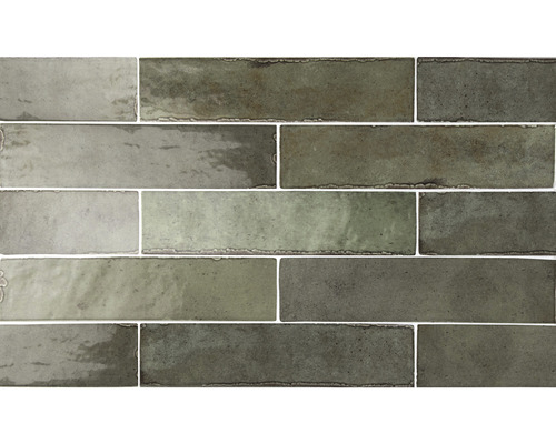 Wandtegel handvorm Manhattan sage green 6x24 cm Rechthoekige keramische wandtegels