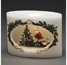 Decoratieve ledkaars met kerstmotief, inclusief kerstman en kind