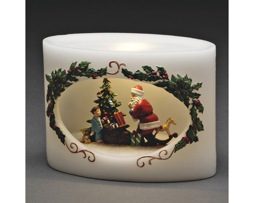KONSTSMIDE Kerstverlichting LED kerstman met kind lamp neutraalwit Ø10 cm H 16 cm Decoratieve ledkaars met kerstmotief, inclusief kerstman en kind