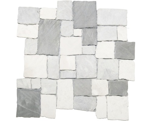 Mozaïektegel natuursteen Murcino grijs/beige 30x30 cm Natuursteen mozaïektegel in onregelmatige vorm