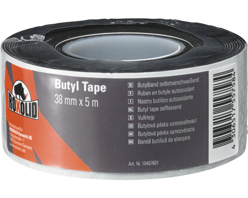 ROXOLID Butyl afdichtingsband zelflassend bruin 38 mm x 5 m Roxolid Butyl Tape, 38 mm x 5 m, zelfklevend