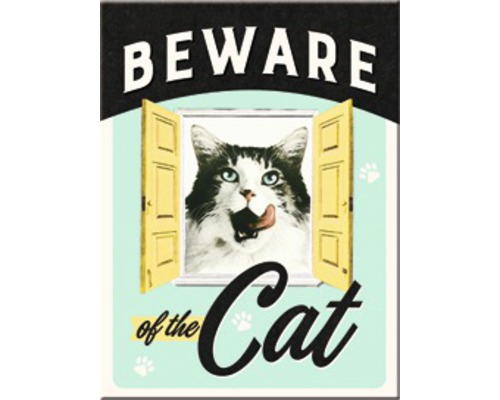 NOSTALGIC-ART Magneet Beware of the Cat 8x6 cm-0