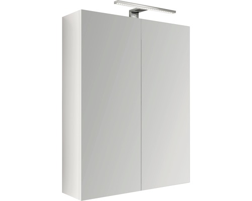 Spiegelkast met LED verlichting bovenkant 60 cm wit hoogglans