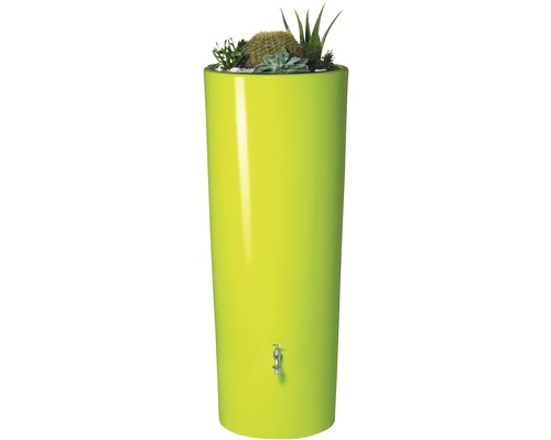 Regenton met tapkraan en beplanting aan de bovenkant