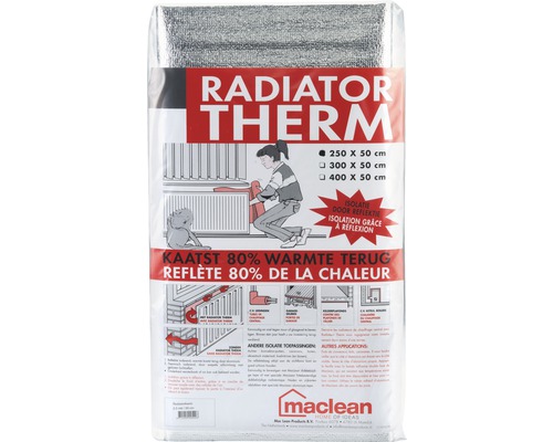 MACLEAN Radiatorfolie Therm zilver 4000x500 mm Radiator Therm radiatorfolie verpakking