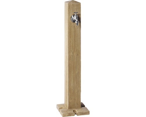 GARANTIA Waterzuil met kraan 13 x 13 x 100 cm, 19 mm (3/4") houtoptiek licht hout Houten waterzuil met kraan