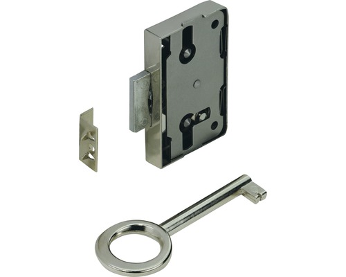 HETTICH Kastslot opbouw bontebaard 60x33,8 mm vernikkeld HETTICH Kastslot opbouw bontebaard 60x33,8 mm vernikkeld