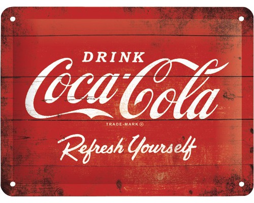 NOSTALGIC-ART Metalen bord Coca-Cola Logo 15x20 cm