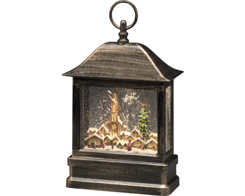 Decoratieve lantaarn met winterdorp-motief en ledverlichting