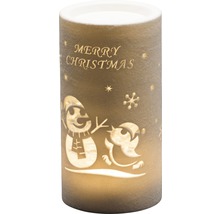 Decoratieve LED kaars met kerstmotief en de tekst ''Merry Christmas''