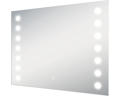 Rechthoekige spiegel met geïntegreerde verlichting voor de badkamer