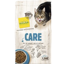 EcOstyle Care kattenvoer met natuurlijke kruiden in een verpakking van 1,5 kilogram