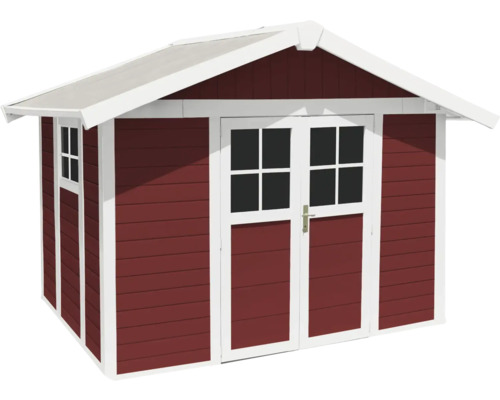 Klein tuinhuis met dubbele deur en raam