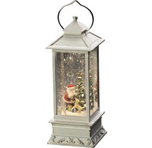 Decoratieve lantaarn met kerstman, kerstboom en glitters