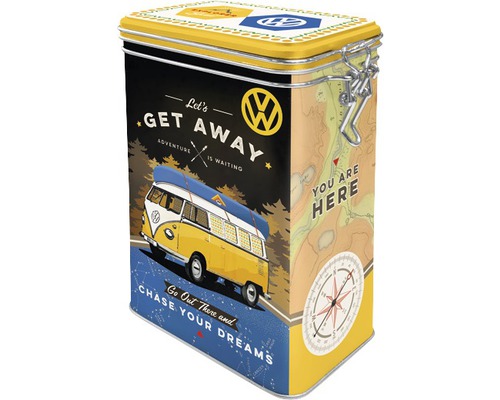 Decoratief blik met Volkswagen kampeerbus motief