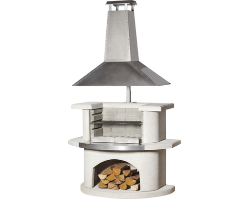 Barbecue met rookafvoer en brandhout