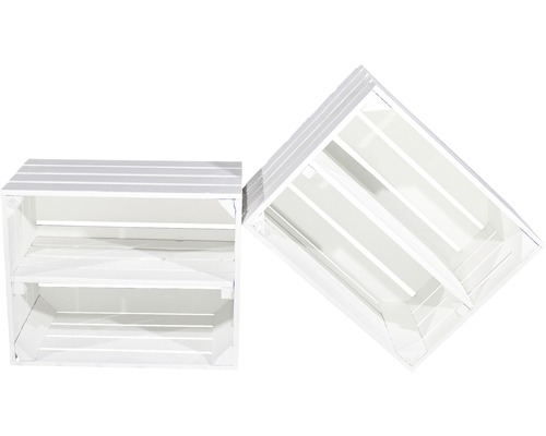 Twee witte houten kisten voor opslag