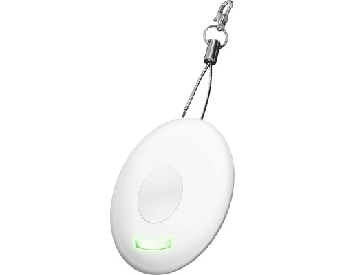 Wit persoonlijk alarm met karabijnhaak