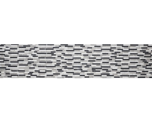 Mozaïektegel met rechthoekige elementen in grijs en zwart