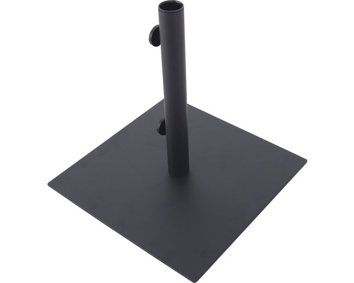 Vierkante metalen parasolvoet met buis voor bevestiging van de parasol