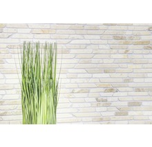 Decoratieve groene halmen voor een stenen muur