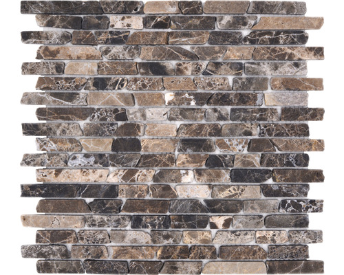 Mozaïektegel natuursteen Brick 476 bruin 30,5x32,5 cm