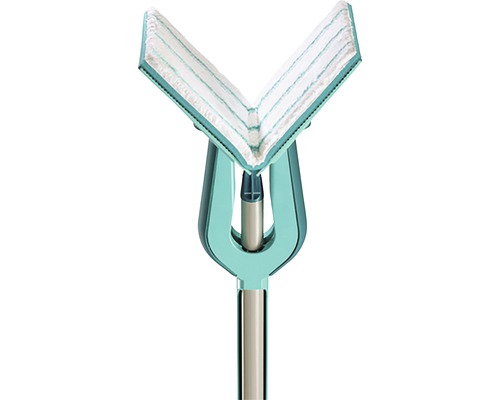 Driehoekige vloerwisser met telescopische steel voor het reinigen van hoeken en moeilijk bereikbare plaatsen