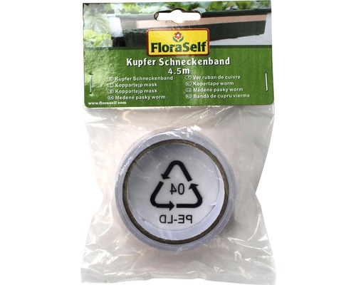 Koperen slakkenwerende band 4,5 m in verpakking