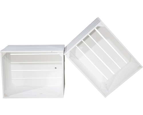 Twee witte houten kisten