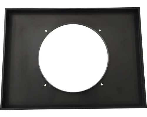 Metalen afdekplaat met ronde opening en bevestigingsgaten