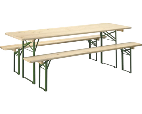 Bierbank set, 220x70x75 cm, Vuren, naturel, 3-delig Bierbank set, 220x70x75 cm, Vuren, naturel, 3-delig