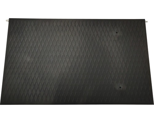 Zwarte rubberen mat met ruitpatroon