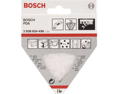 Bosch PDA schuurblad zonder korrel, geschikt voor hout, metaal en kunststof