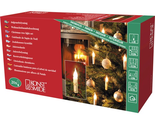 Verpakking van een kerstboomverlichting met 20 kaarsen voor gebruik binnenshuis