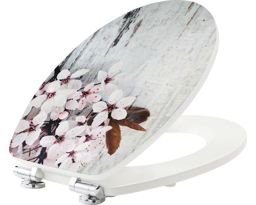 Toiletbril met bloemendecoratie