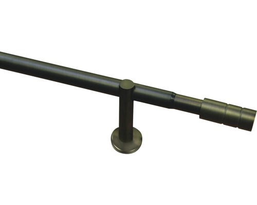 GARDINIA Gordijnroede uitschuifbaar brons ø 22/25 mm 100-190 cm Gordijnroede met steun en eindstuk