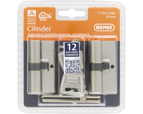 Nemef cilinder voor buitendeuren met sleutel en anti-slagpick