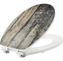 Toiletbril met houten structuur