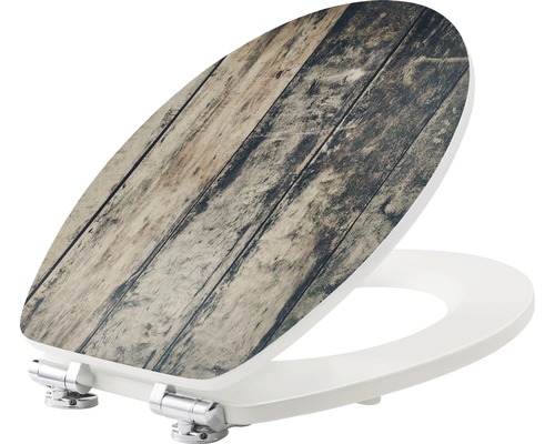 Toiletbril met houten structuur