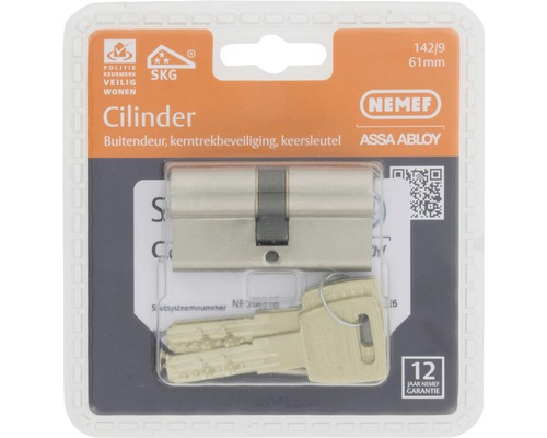 NEMEF Cilinder voor buitendeuren met kerntrekbeveiliging en keersleutel in verpakking