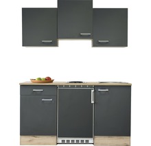 FLEX WELL Minikeuken met apparatuur Tiago basaltgrijs mat 150,5x60 cm-thumb-2
