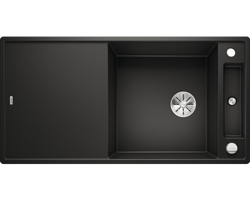 BLANCO Spoelbak Axia III XL 6 S zwart 51x100 cm Spoelbak met afdruiprek en afloopbediening