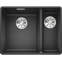 Spoelbak met twee bakken en zeefkorfventiel