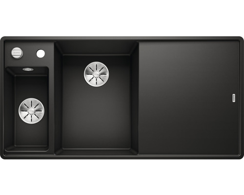 Zwarte spoelbak met afdruiprek