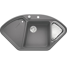 Blanco hoekspoelbak met afdruipvlak en hoekbak