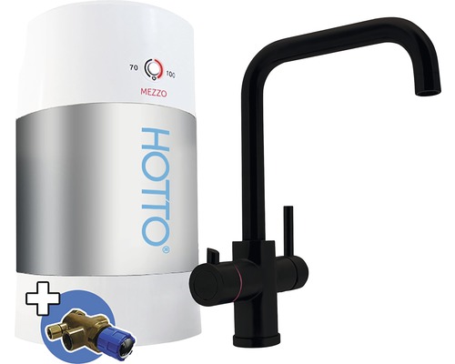 HOTTO Kokendwaterkraan Quadro combiset incl. mengventiel 5 l zwart