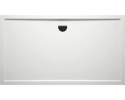 Witte douchebak met rechthoekige vorm en afvoer