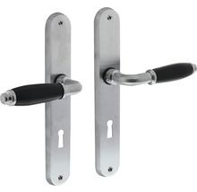 INTERSTEEL Deurkruk paar Courgette op schild met sleutelgat SL56 chroom mat