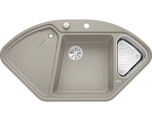 Hoekspoelbak met afdruiprek en zeef